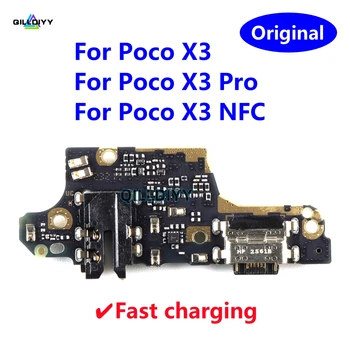 Original de Porta de Carregamento USB Dock Conector Carga Conselho Flex Cabo Com Microfone Para Xiaomi Poco X3 NFC Pro X3NFC X3Pro
