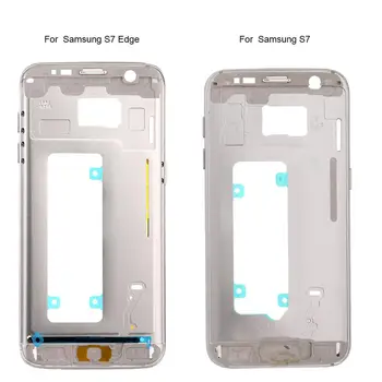 Meio Moldura da Placa Para Samsung Galaxy S7 G930F S7 Borda G935F Carcaça Aro Chassi de Telemóvel peças de Reposição Acessórios