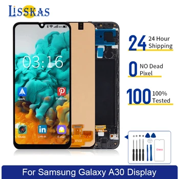 AMOLED A30 Display Para Samsung Galaxy A30 A305 A305F A305A de LCD Touch Screen Digitalizador Substituição do conjunto