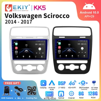 EKIY KK5 QLED Rádio do Carro da Volkswagen VW Scirocco 2014-2017 Multimídia Vídeo Player de Navegação GPS Carplay Android Auto Estéreo