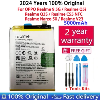100% Original 5000mAh de Alta Qualidade Substituição da Bateria Para OPPO Realme 9 5G Q5i Q3S C55 NFC Narzo 50 V23 Baterias