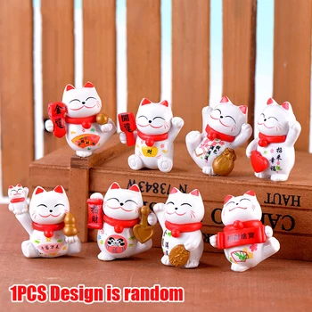 Mini Sorte Gato Caicai Gato Boa sorte Kitty Enfeites Para a Casa de Desktop do Office Decoração de Presente Para o Amigo de PVC 3.1 X 4,3 Cm