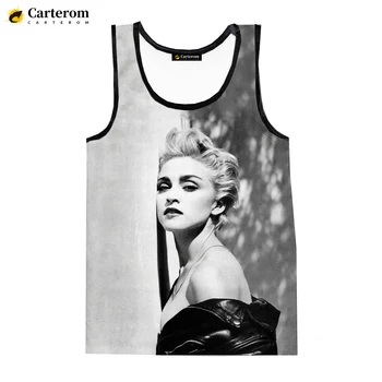 Moda Verão Homens Deusa Madonna Tops sem Mangas T-Shirts de Impressão Digital Harajuku Praia Tops Impressos em 3D de grandes dimensões Tees