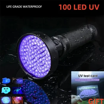 UV Lanterna 21/51/100 LED UV Luz 395nm UV Lanternas Ultravioleta Tocha Preto Detector de Luz Para Secar Animais de estimação Urina Manchas Erro