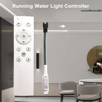 Água corrente Controlador LED Com 12Key RF Remoto Para WS2811 Única Cor Fluindo Corrida de Cavalos Pixel de Luz de Tira DC5V-24V