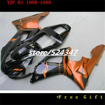 Ei-Personalizado 100% ajuste de moto carenagem kit para 1998 1999 YZF R1 98 99 YZFR1 preto marrom reparo do corpo carenagem peças para Yamaha