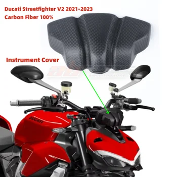 Instrumento Tampa Carenagem Dianteira Para A Ducati Streetfighter V2 2021-2023 De Fibra De Carbono 100%