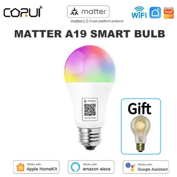 CORUI Importa wi-Fi A19 smart LED RGB CW Inteligente de Luz Inteligente de Controle de APLICATIVO de Suporte Homekit Siri Para a página Inicial do Google Alexa Assistente de Voz