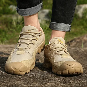Novo ao ar livre dos Homens Impermeável Caminhadas Sapatos Respirável Tático de Treinamento de Combate do Exército Botas de Deserto Tênis antiderrapante Sapatos de Trekking