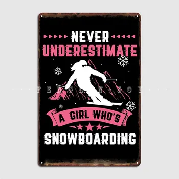 Snowboard Menina Presentes Placa De Metal Cartaz No Club Bar Clássico De Parede Placa De Cinema, Sala De Estanho Sinal De Cartazes