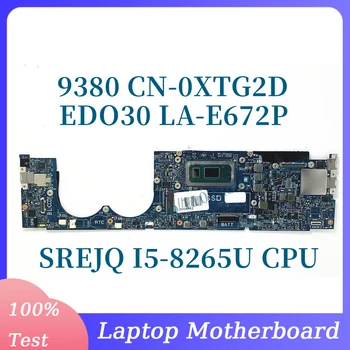 CN-0XTG2D 0XTG2D XTG2D Com SREJQ I5-8265U de CPU e a placa principal Para a DELL 9380 Laptop placa-Mãe EDO30 LA-E672P 100%Testado a Funcionar Bem