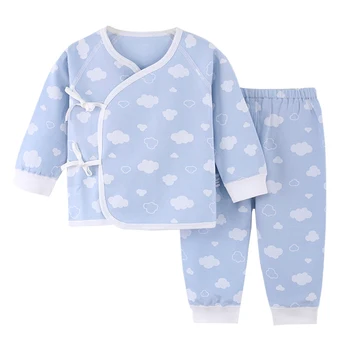 Newbron Roupas de Bebê 0-6M Bebê Cueca Conjuntos de Manga Longa Menina Menino de Algodão Casaco + Calças compridas 2PC Roupa Infantil roupa de dormir de Pijama