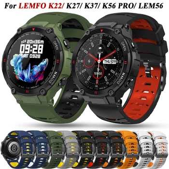 22mm Relógio de Silicone Compatível Com LEMFO rowlinson k22 K27 K37 C22 LEM56 DM50 Watchbands Respirável Para rowlinson k22 PRO Pulseira Bracelete Tiras