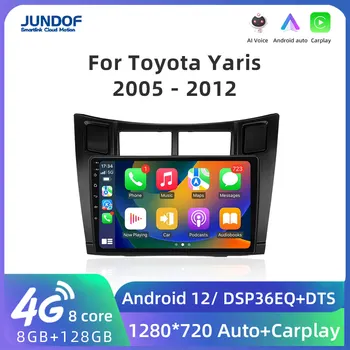 6G+128G Carro Reprodutor Multimídia Para Toyota Yaris De 2007, Rádio Fáscia auto-Rádio De 2005 - 2012 Android GPS Navigator 2 Din carplay stere