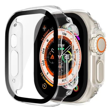 Vidro+case Para Apple Relógio Ultra 49mm smartwatch PC Bumper Protetor de Tela Temperado filme Capa para apple caixa de relógio de Acessórios