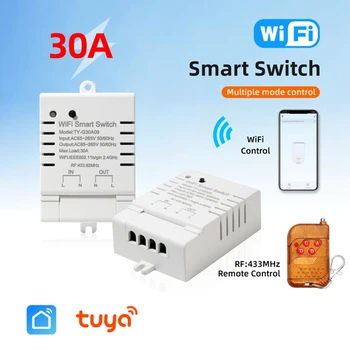 Tuya Smart wi-Fi Mudar DIY Timer+Remoto 30A Monitor de Energia Kwh Branco Por Alexa Inicial do Google
