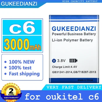 GUKEEDIANZI Bateria C 6 para Oukitel C6, Grande Poder de Bateria de 3000mAh
