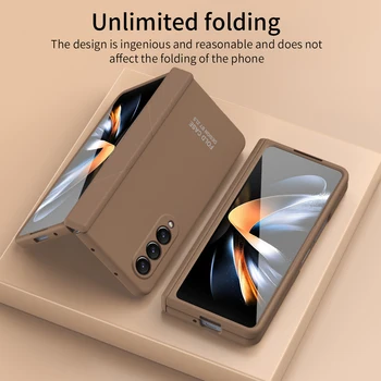 Anti-Poeira de Corpo Inteiro Telefone Capa Case para Samsung Galaxy Z Fold5 Dobre 4 Fold4 Dobre 5 5G de Vidro Frontal Filme Tampa da Dobradiça Casos