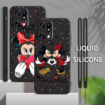 Bonito Mickey Mouse Para o OPPO Encontrar X5 X3 X2 neo Pro Lite A5 A9 2020 A53S A77 A96 A94 4G 5G Líquido Corda Macia Caso de Telefone Coque Capa