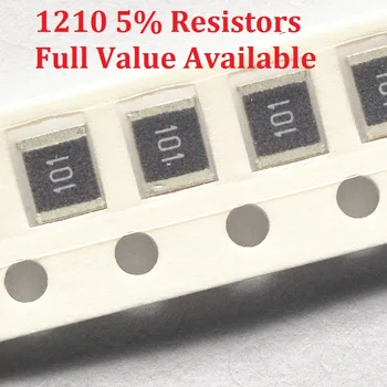 100PCS/monte SMD Chip de resistência 1210 43R/47R/51R/56R/62R 5% de Resistência 43/47/51/56/62/Ohm Resistores K Frete Grátis