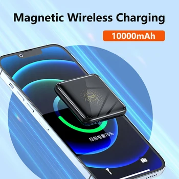 10000mAh Magnético Carregador sem Fios Qi Banco de Potência para o iPhone 14 13 12 Pro Max Mini Portátil do Carregador de Bateria Externa Powerbank