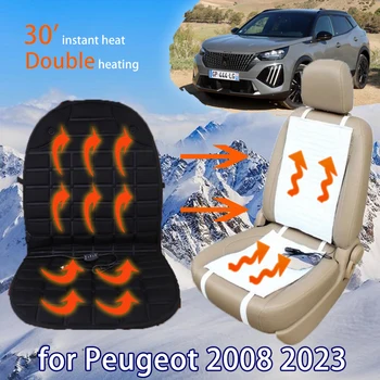 12V Inverno Almofada Térmica para Peugeot 2008 2020 2021 2022 2023 Acessórios de Interior Aquecida Almofada do Assento Tampa do Assento de Aquecimento Folha
