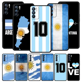 Bandeira Argentina de Futebol 10 Caso de Telefone Para Oppo Encontrar 5 A53 A54 A52 A9 2020 A15 A95 A76 A74 A12 Reno7 SE Reno6 Pro Plus 5G Tampa