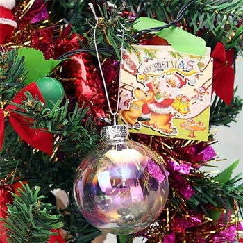 24PCS de Plástico transparente Preenchíveis Bolas de Natal 8cm DIY de Natal Enfeite de Árvore de Decoração Artes Artesanato
