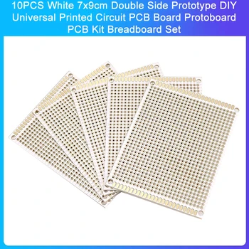 10PCS Branco 7x9cm do Lado do Dobro do Protótipo DIY Universal de Circuito Impresso do PWB da Placa Protoboard PCB Kit de Experimentação Conjunto