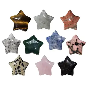 Estrela de Pedras Naturais em Forma de Cristais de 10pcs Pentagram Ornamentos de Pedra de Cristal de 25mm Estrelas, Decoração De Caixas de Areia de Aquário