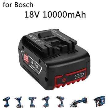 Para 18V Bosch 10000mAh Recarregável Ferramentas de Potência da Bateria com LED de Substituição do Li-íon BAT609, BAT609G, BAT618, BAT618G, BAT614